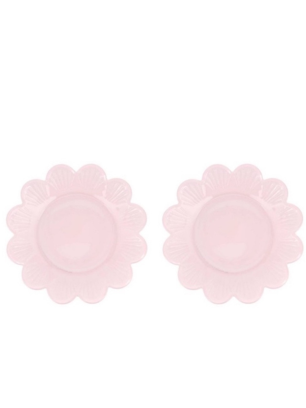 New Target Bullseye Playground Set of 2 Pink Glass Flower-Shaped Plates Spring